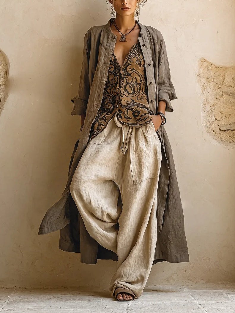 Three-Piece Linen Blend Set