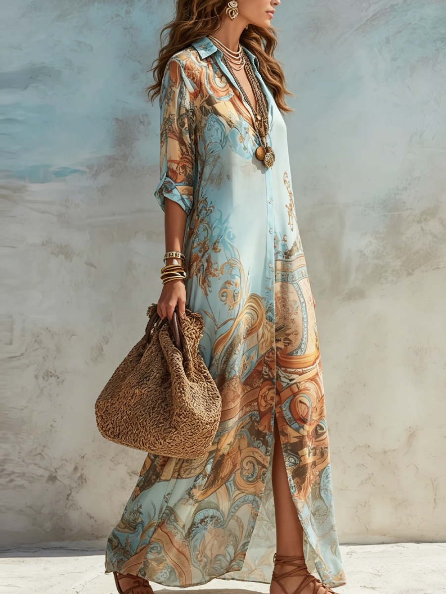 Lorna Mediterranean Shirt Dress