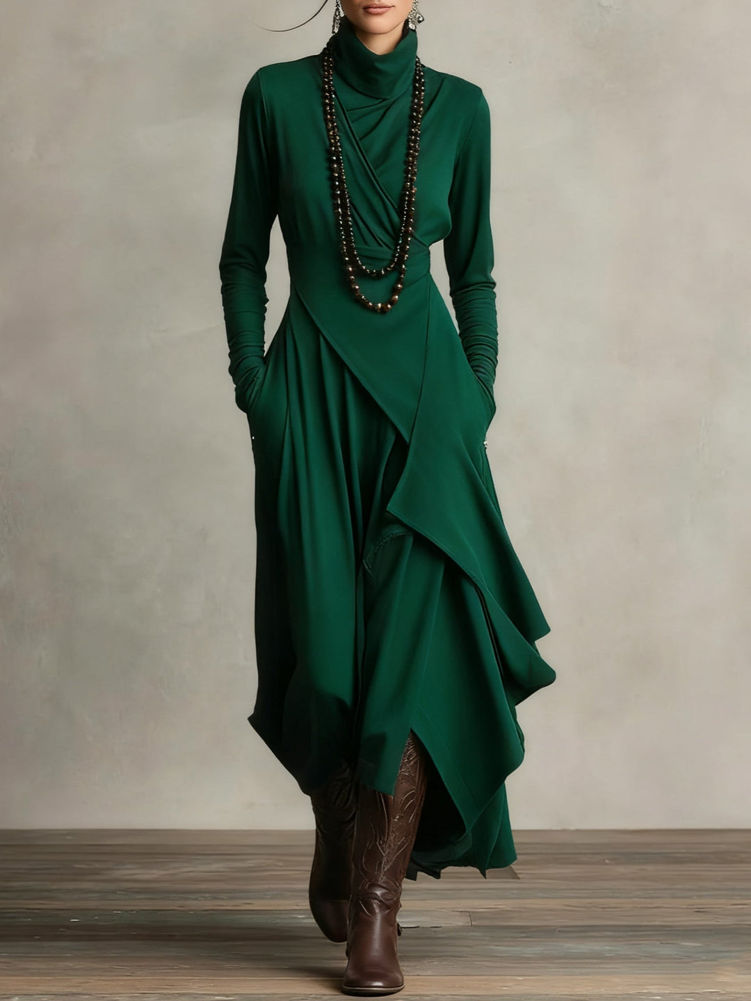 Genevieve | Elegant Draped Maxi Dress
