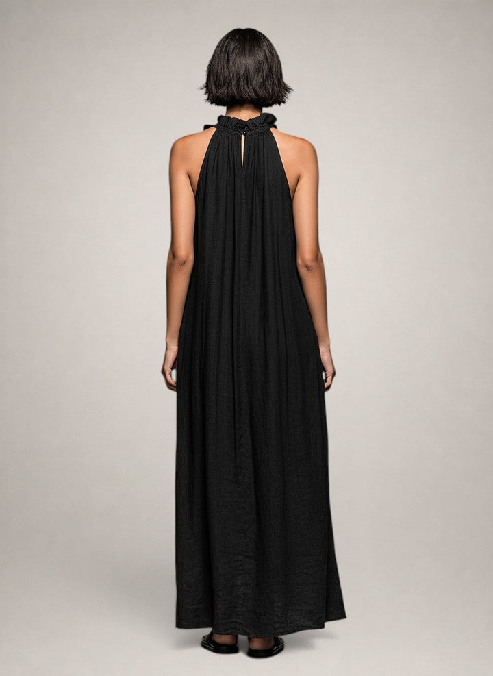 Emilia | Ruffle Linen Maxi Dress