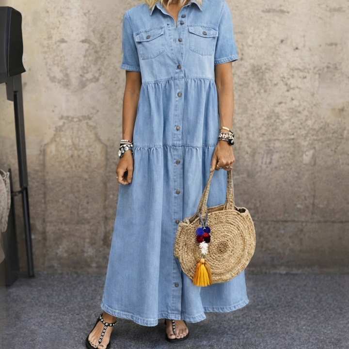 Elizabeth| Button-Front Midi Dress