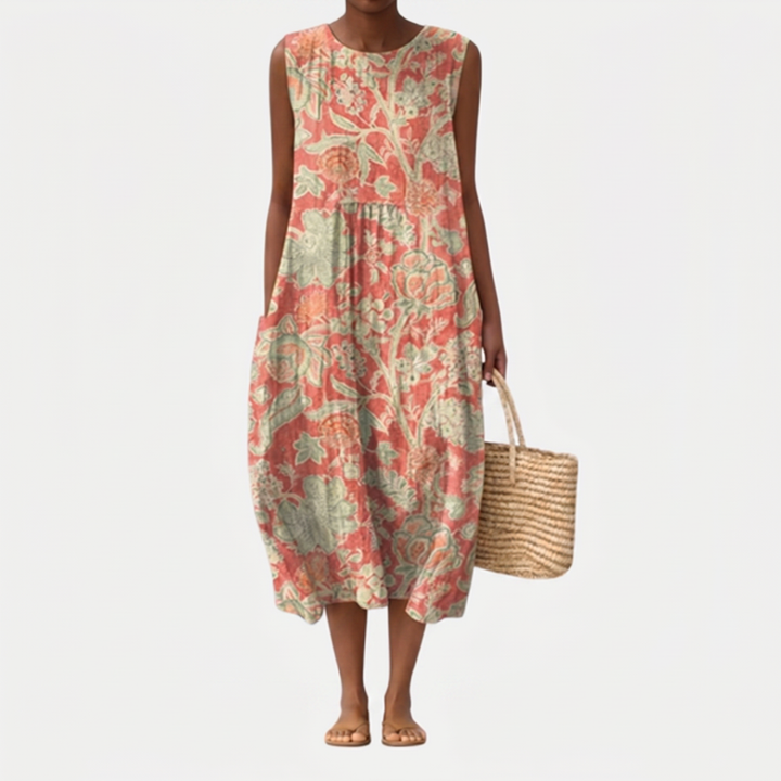 Rosalie | Vintage Floral Linen Dress