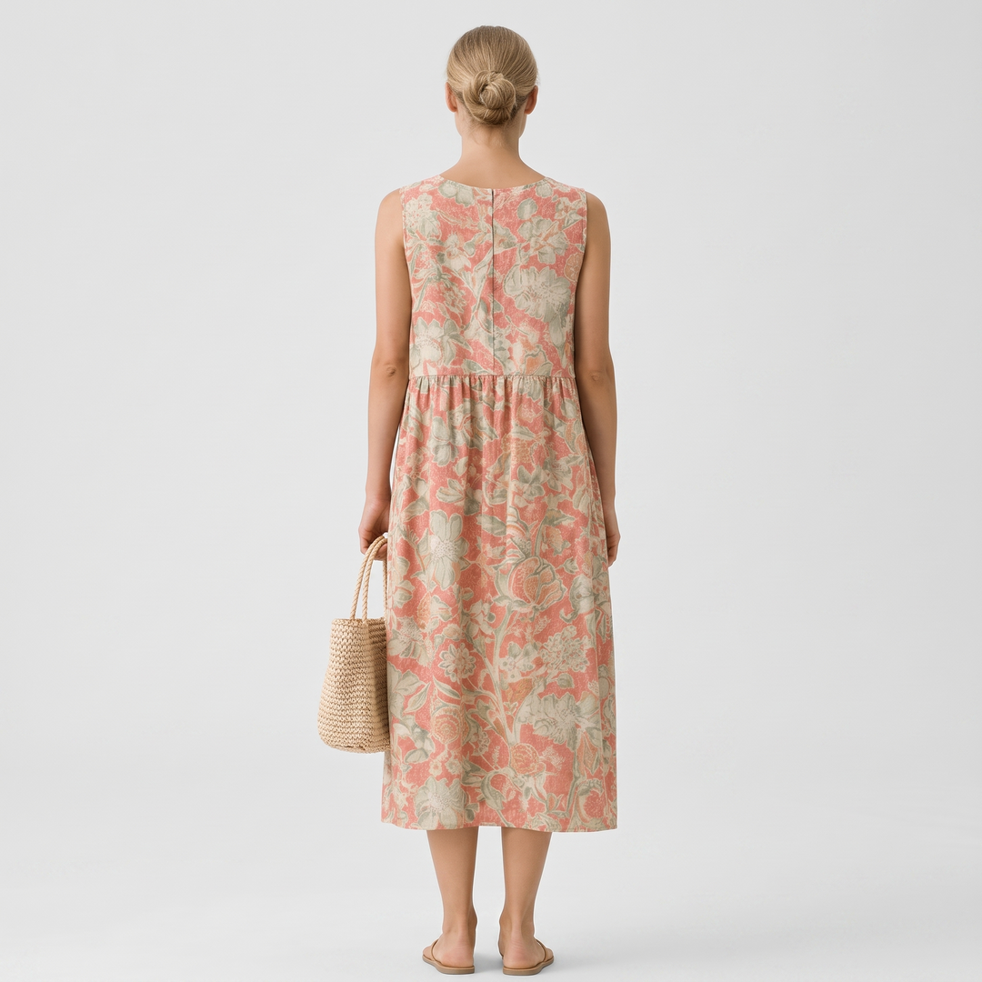 Rosalie | Vintage Floral Linen Dress
