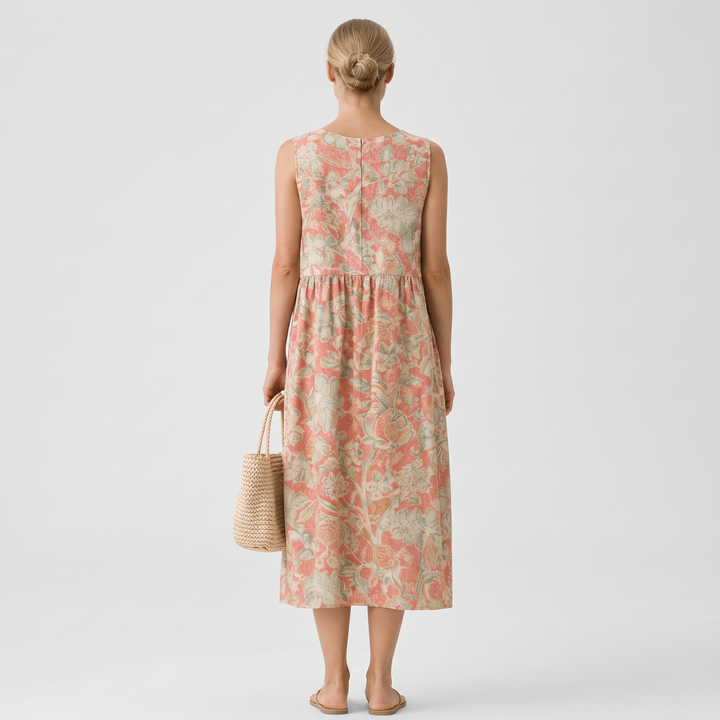 Rosalie | Vintage Floral Linen Dress
