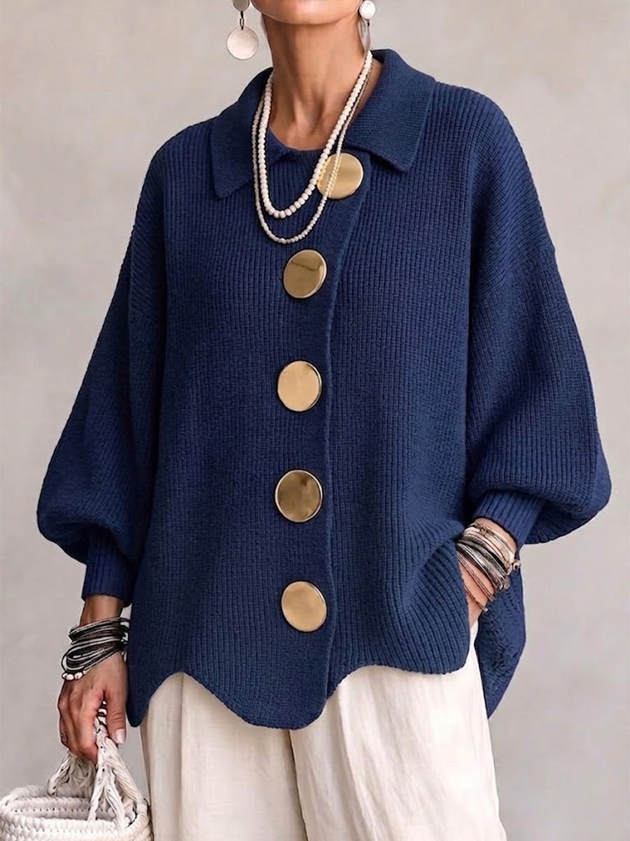 Cecilia | Statement Button Knit Cardigan