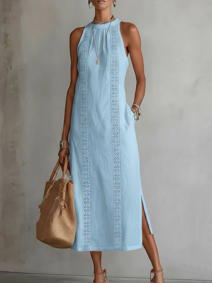 Clara | Linen Blend Midi Dress