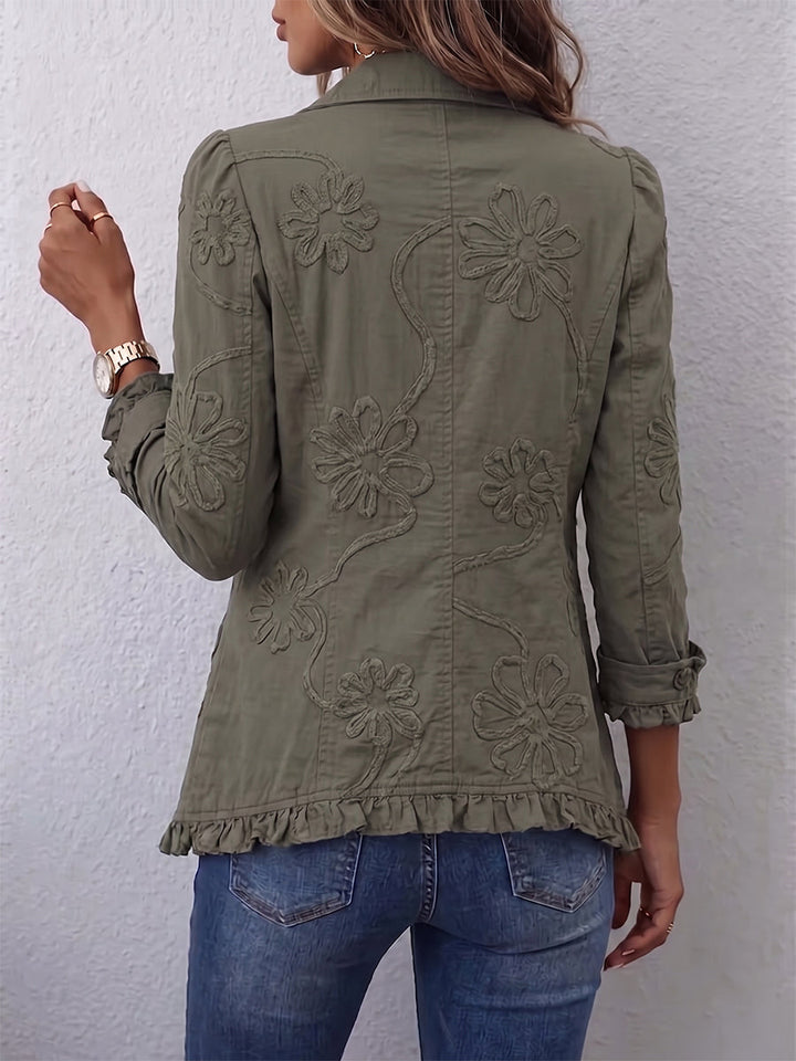 Flora | Embroidered Ruffle Jacket
