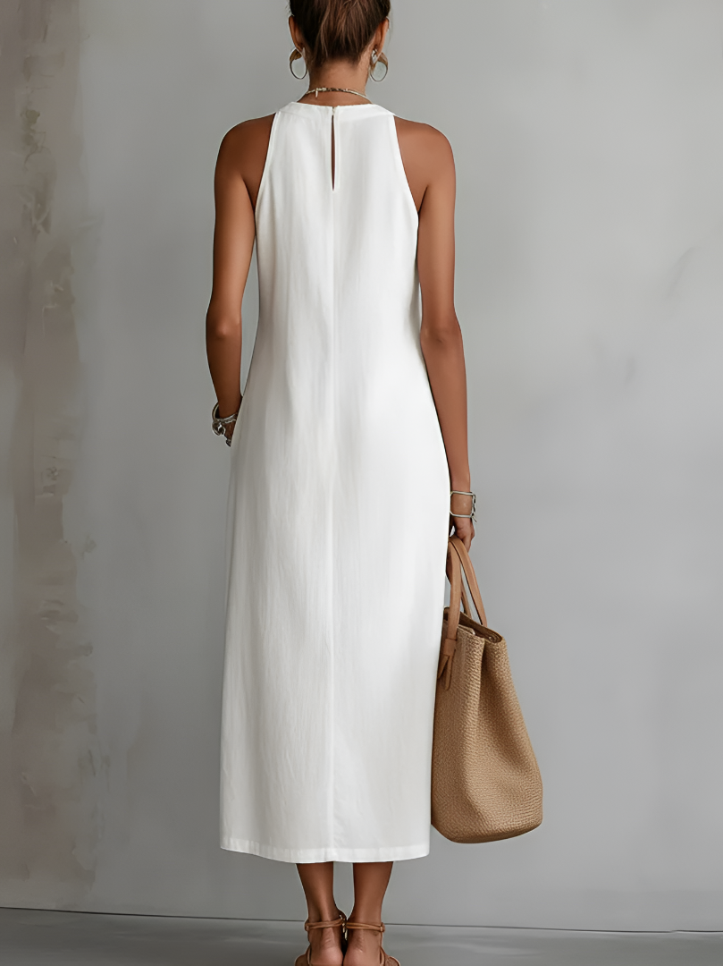 Clara | Linen Blend Midi Dress