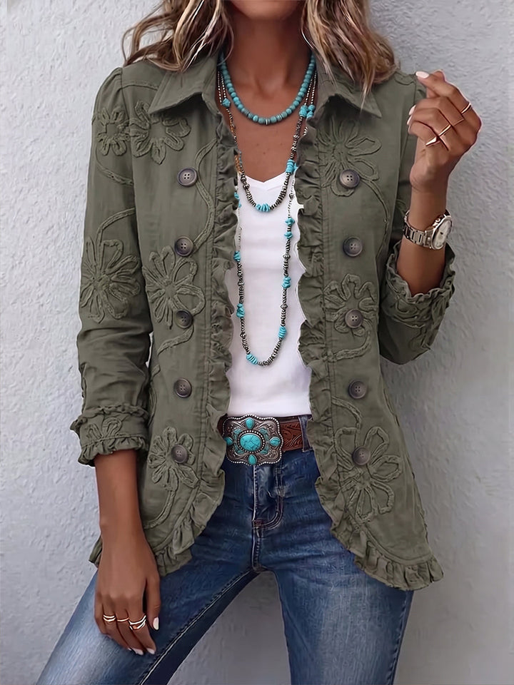 Flora | Embroidered Ruffle Jacket