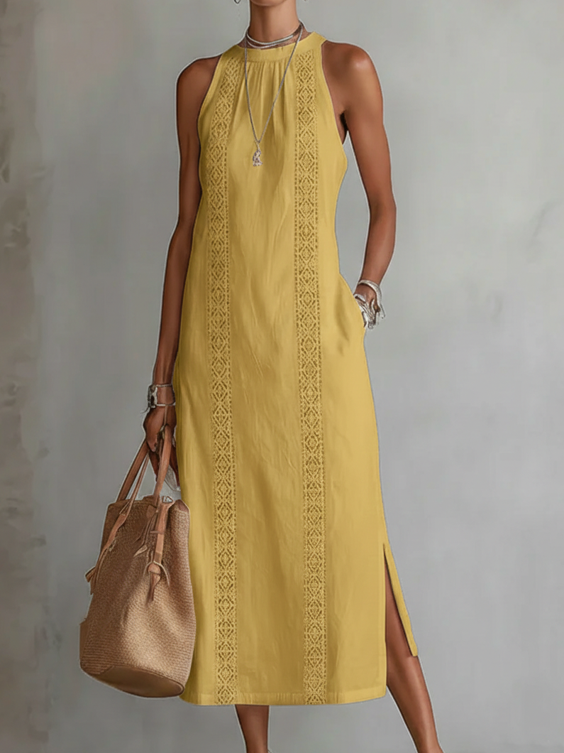 Clara | Linen Blend Midi Dress