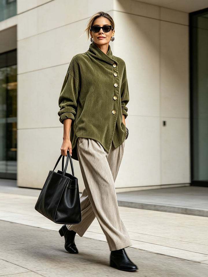 Capucine | Vintage Corduroy Button Jumper