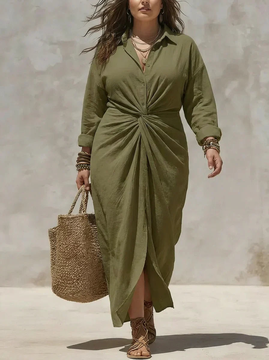 Savannah | Knotted Linen Shirt Dress