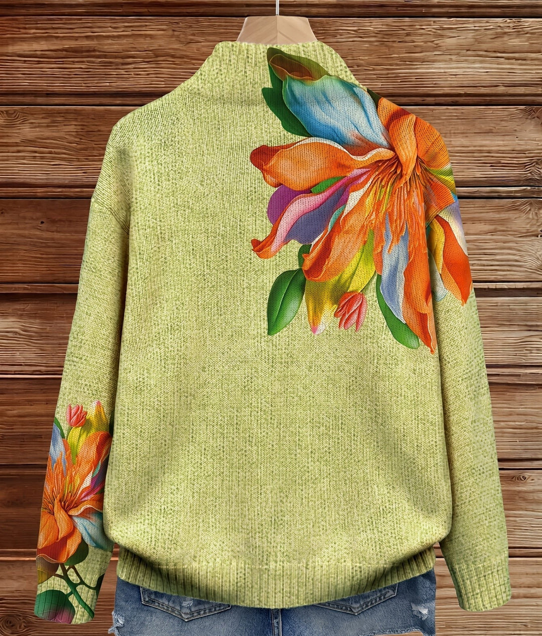 Ophelia | Floral Knit Bomber Jacket